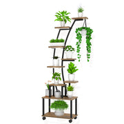9-Tier Corner Plant Stand with Grow Lights & Wheels