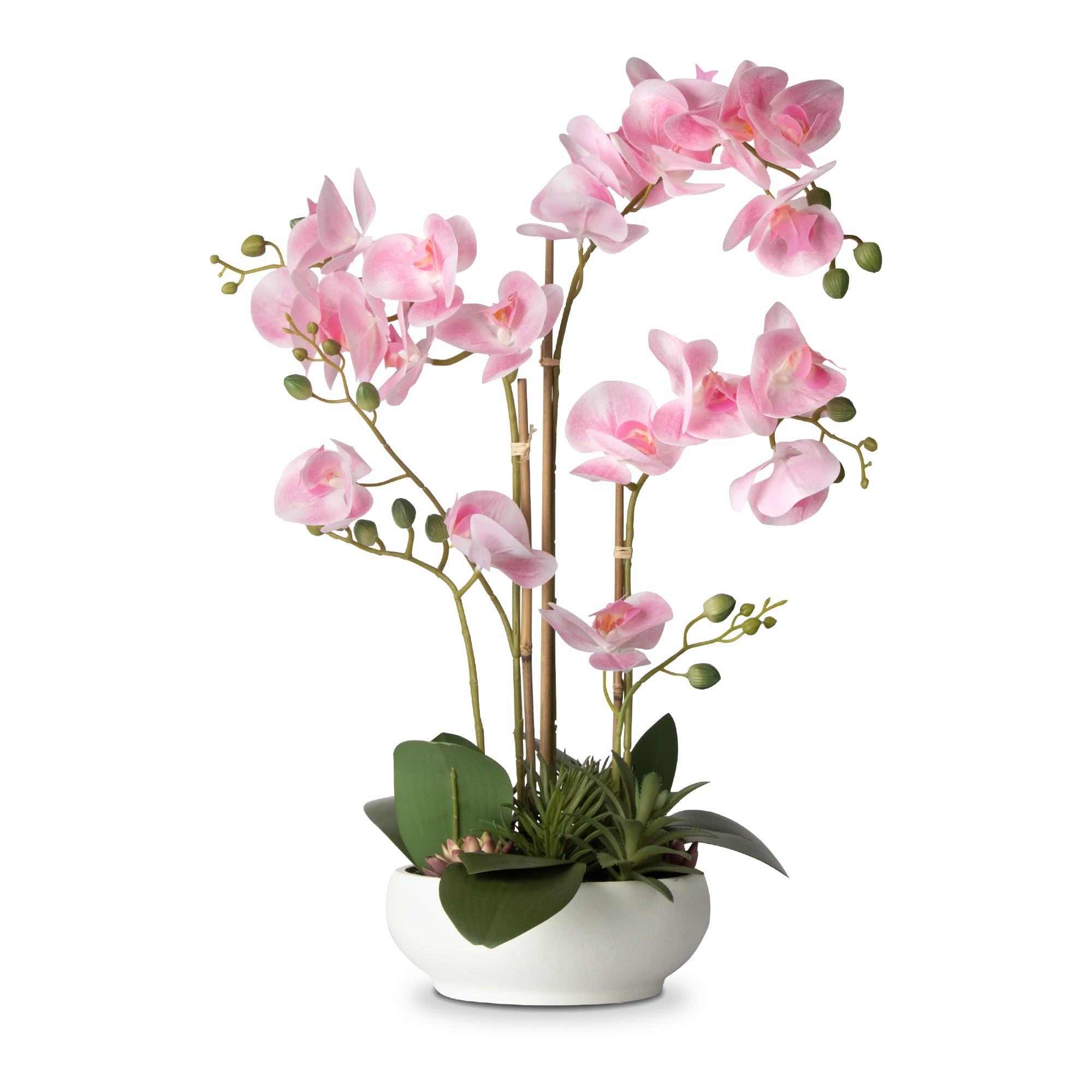 Faux Potted Orchid Artificial Flower Arrangement