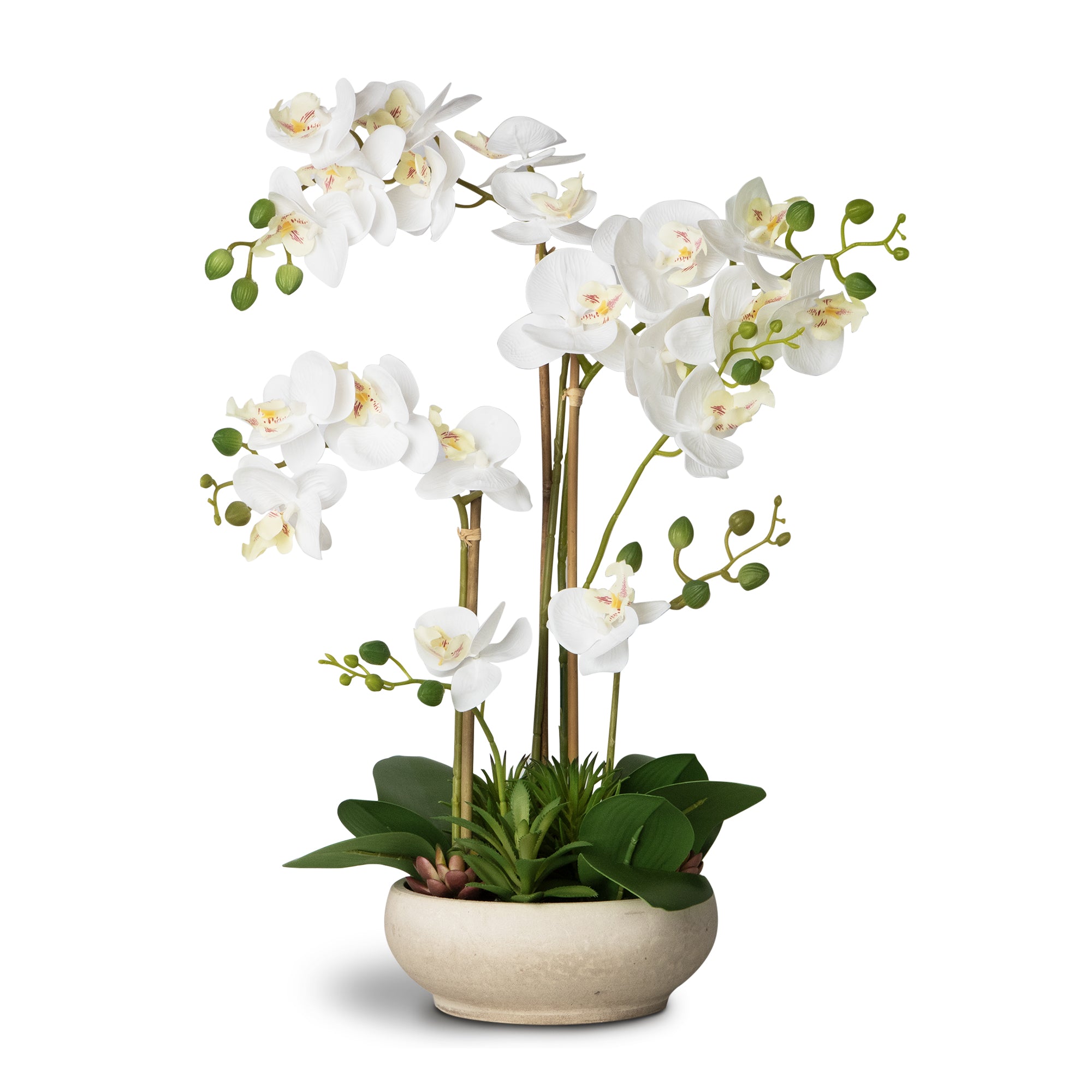 Faux Potted Orchid Artificial Flower Arrangement