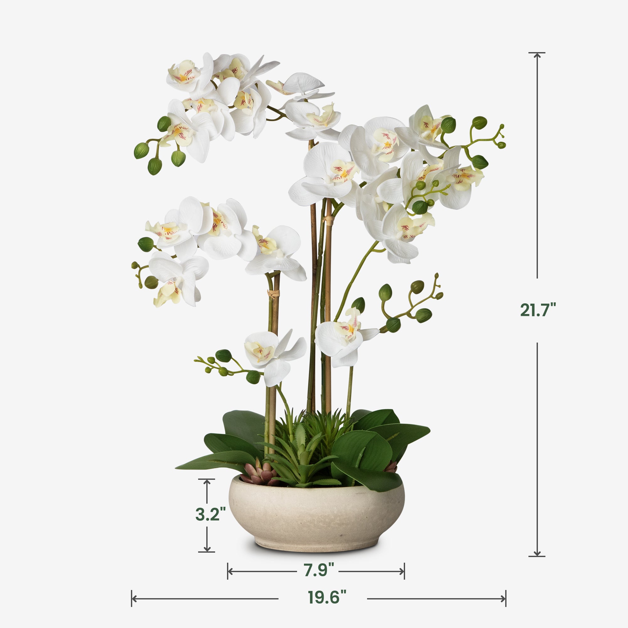Faux Potted Orchid Artificial Flower Arrangement