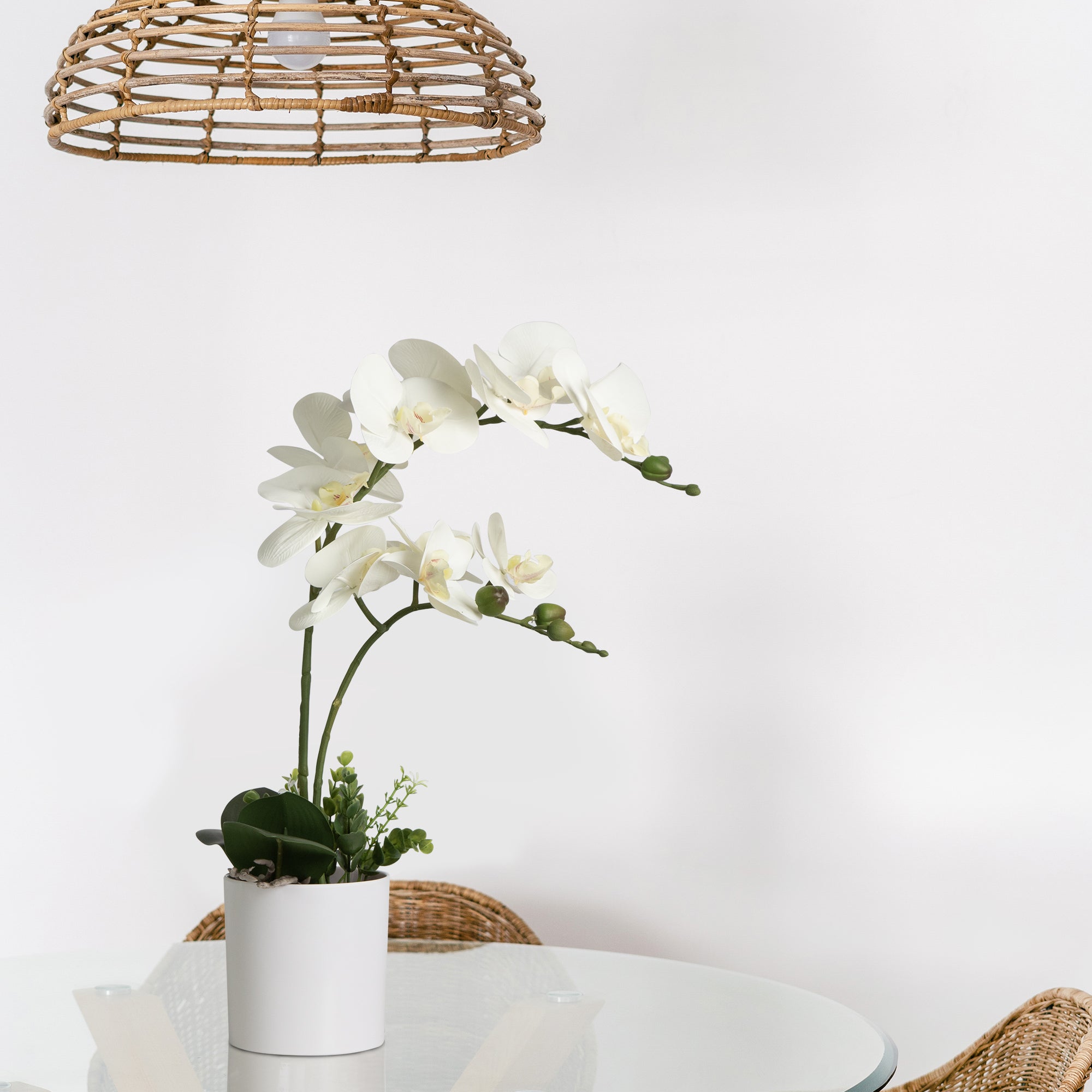 Fake Orchid Artificial Potted Flower Arrangement