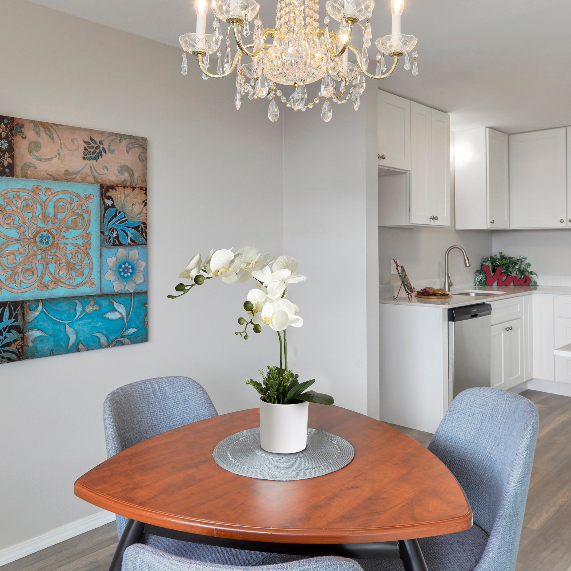 Fake Orchid Artificial Potted Flower Arrangement