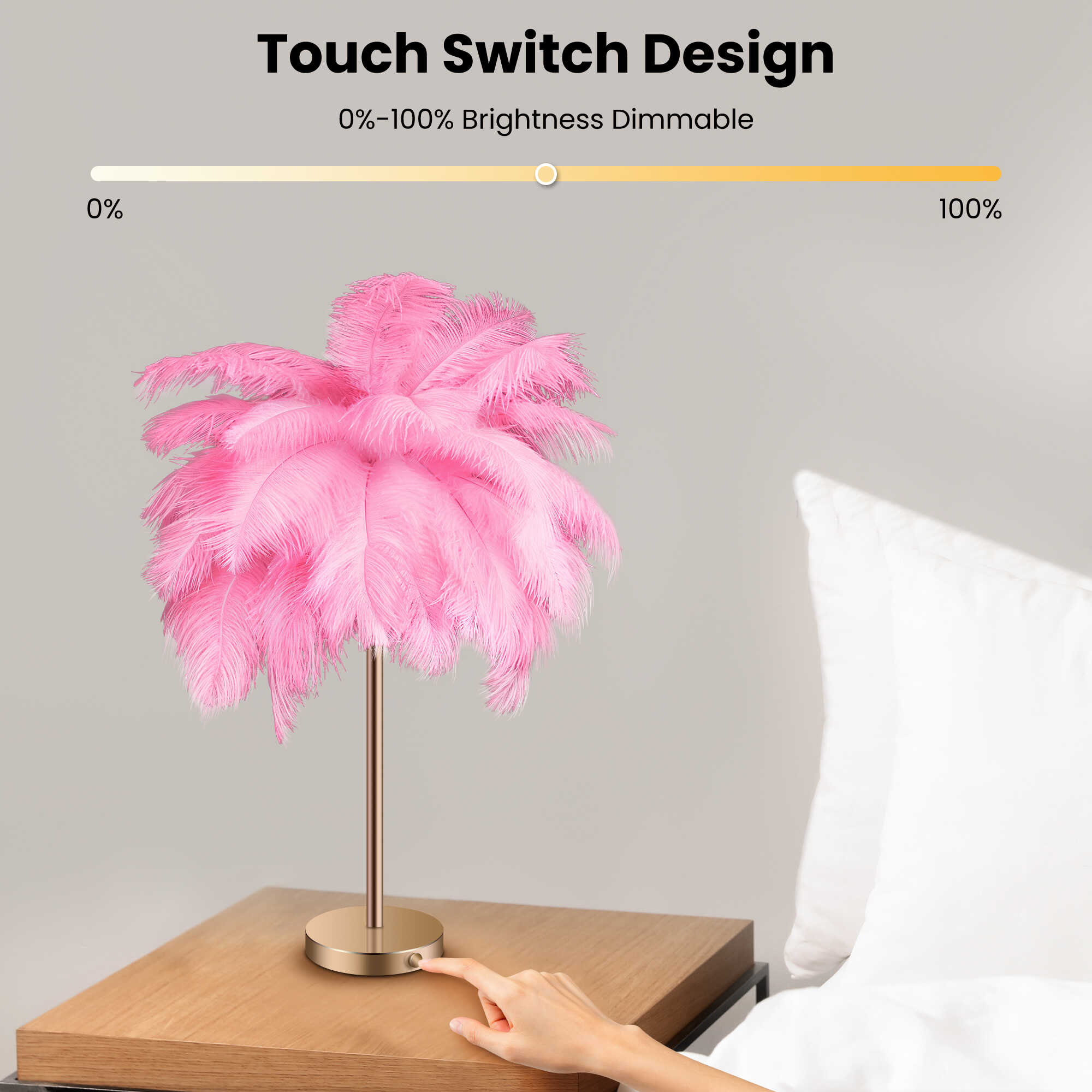 Feather LED Bedside Lamp