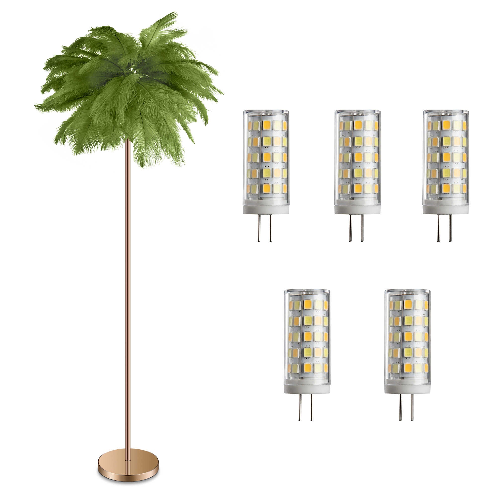 Feather Standing Lamp with 3-Color Cozy Lighting