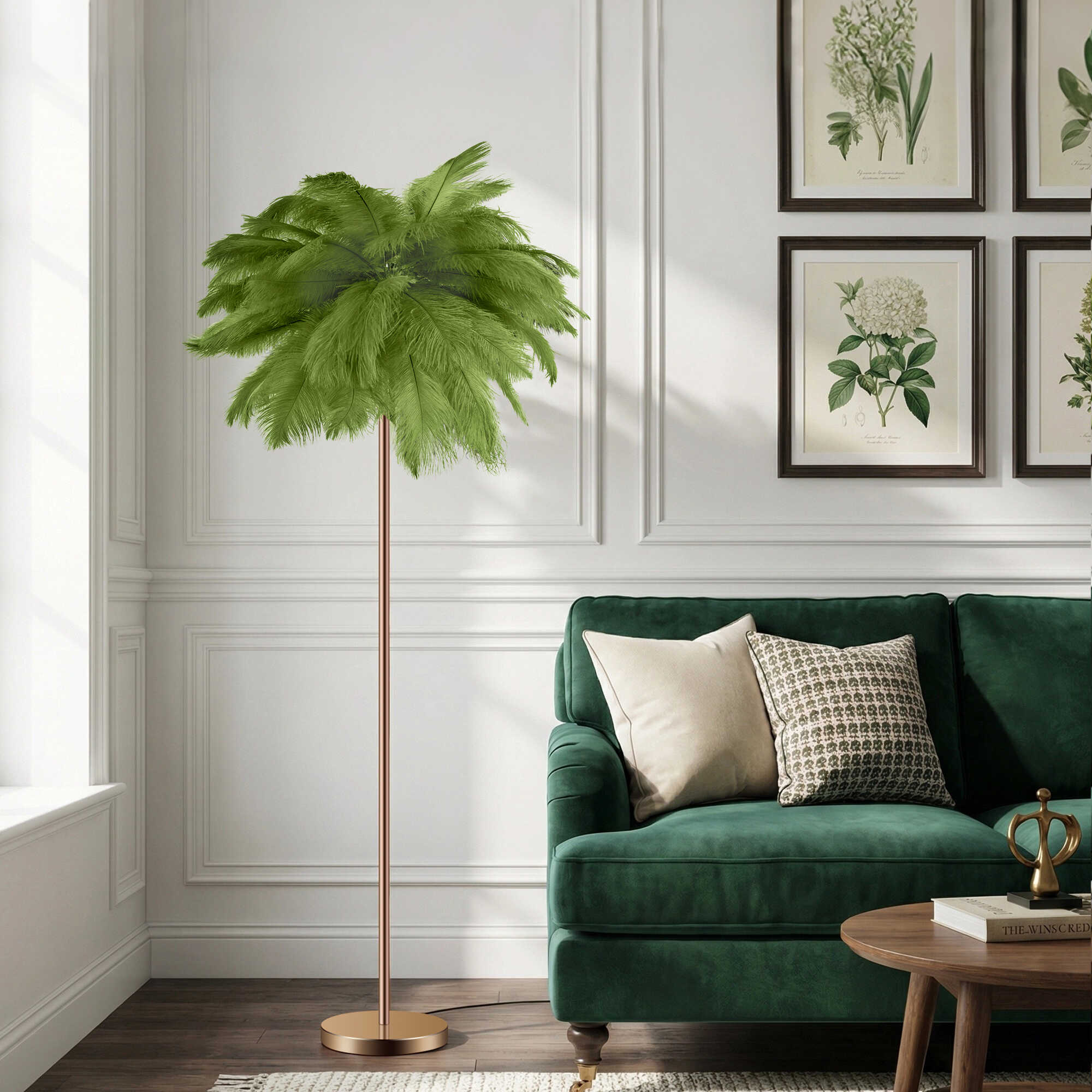 Feather Standing Lamp with 3-Color Cozy Lighting