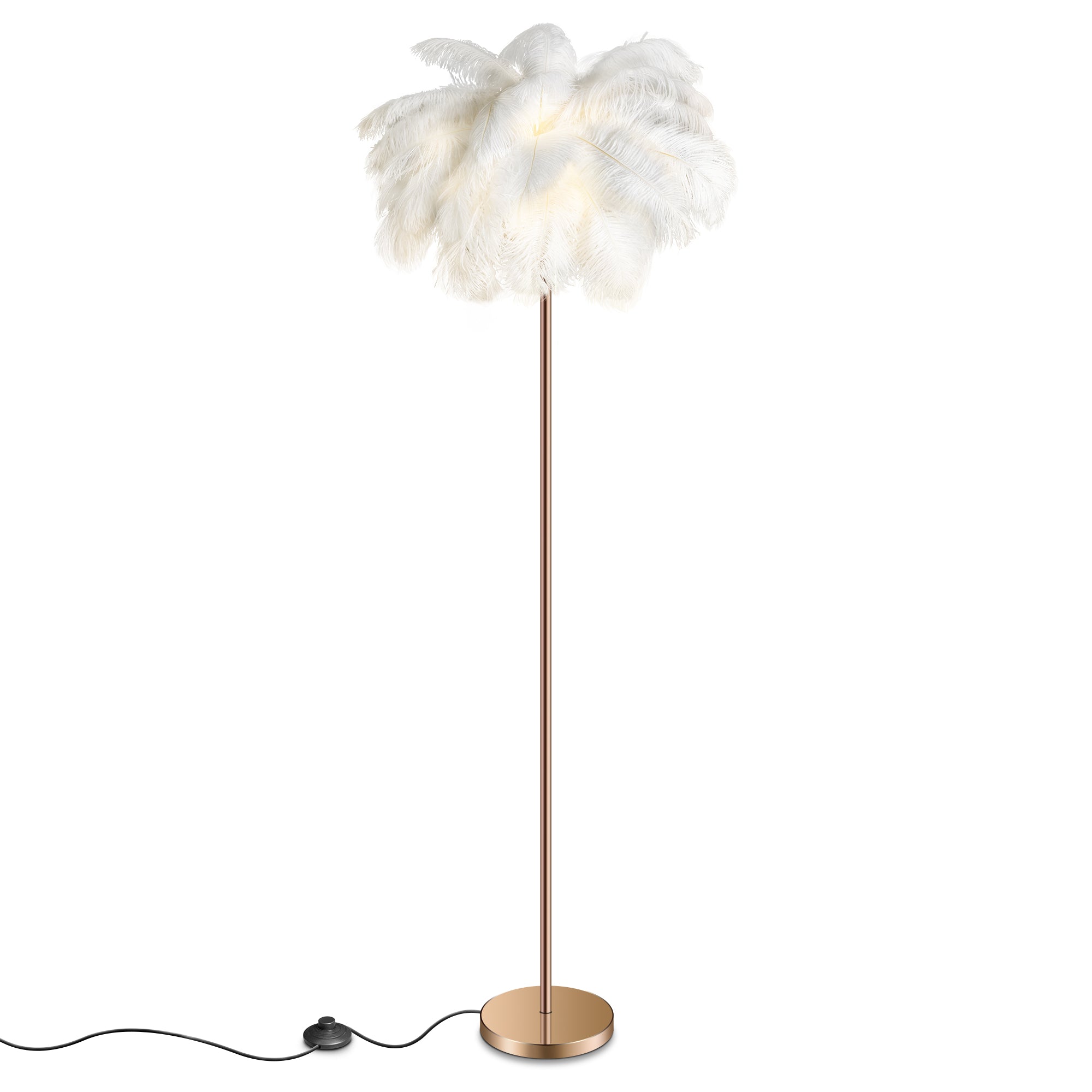 Feathered Standing Lamp with Adjustable Mood Lighting