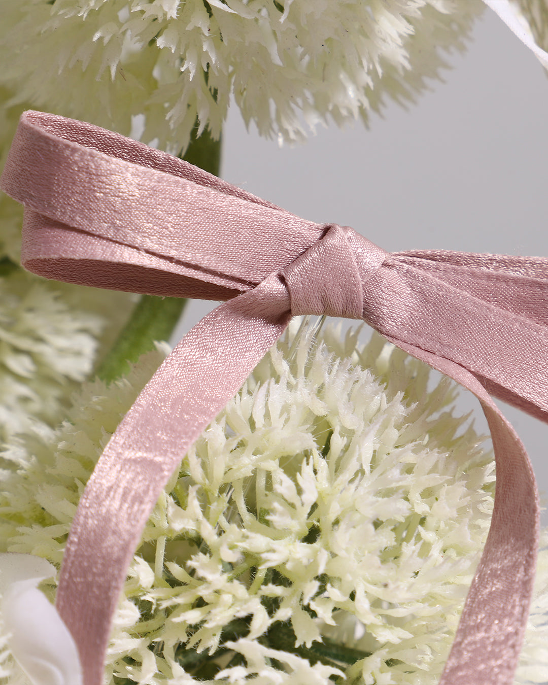 Realistic Faux Floral Arrangement with Ceramic Vase