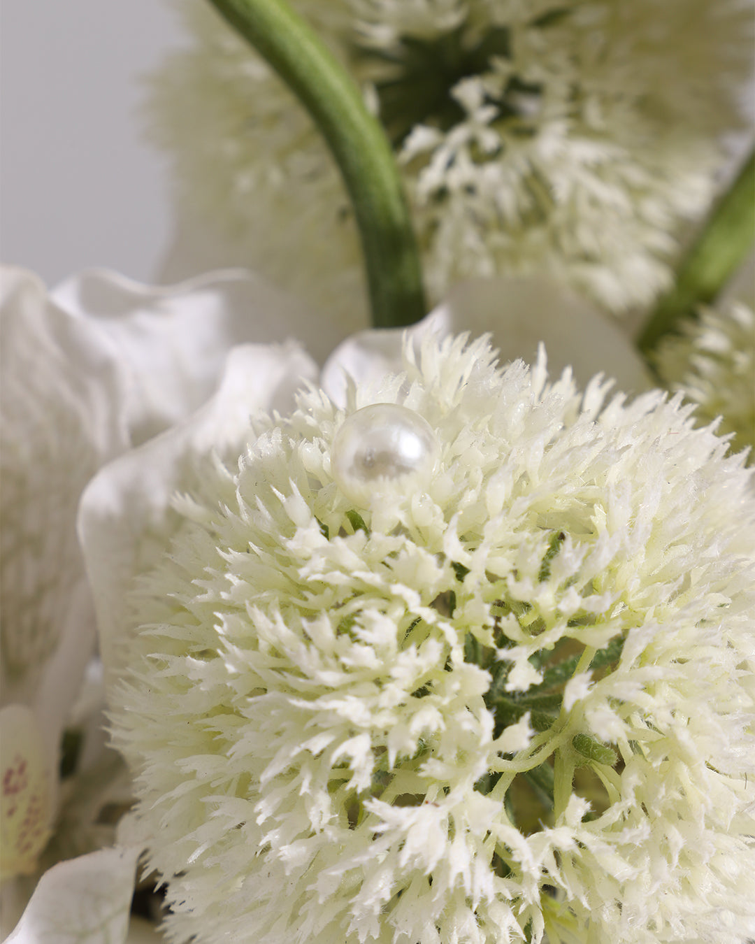 Realistic Faux Floral Arrangement with Ceramic Vase