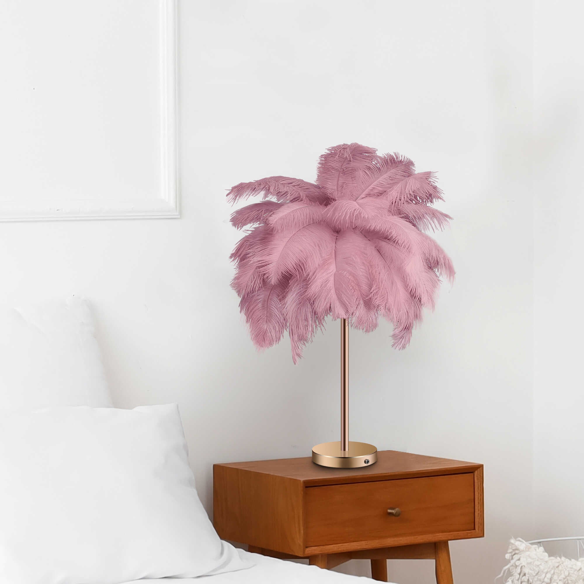 Wireless Charging Feather Table Lamp